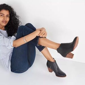 Madewell “The Billie Boot” Black Leather Booties
